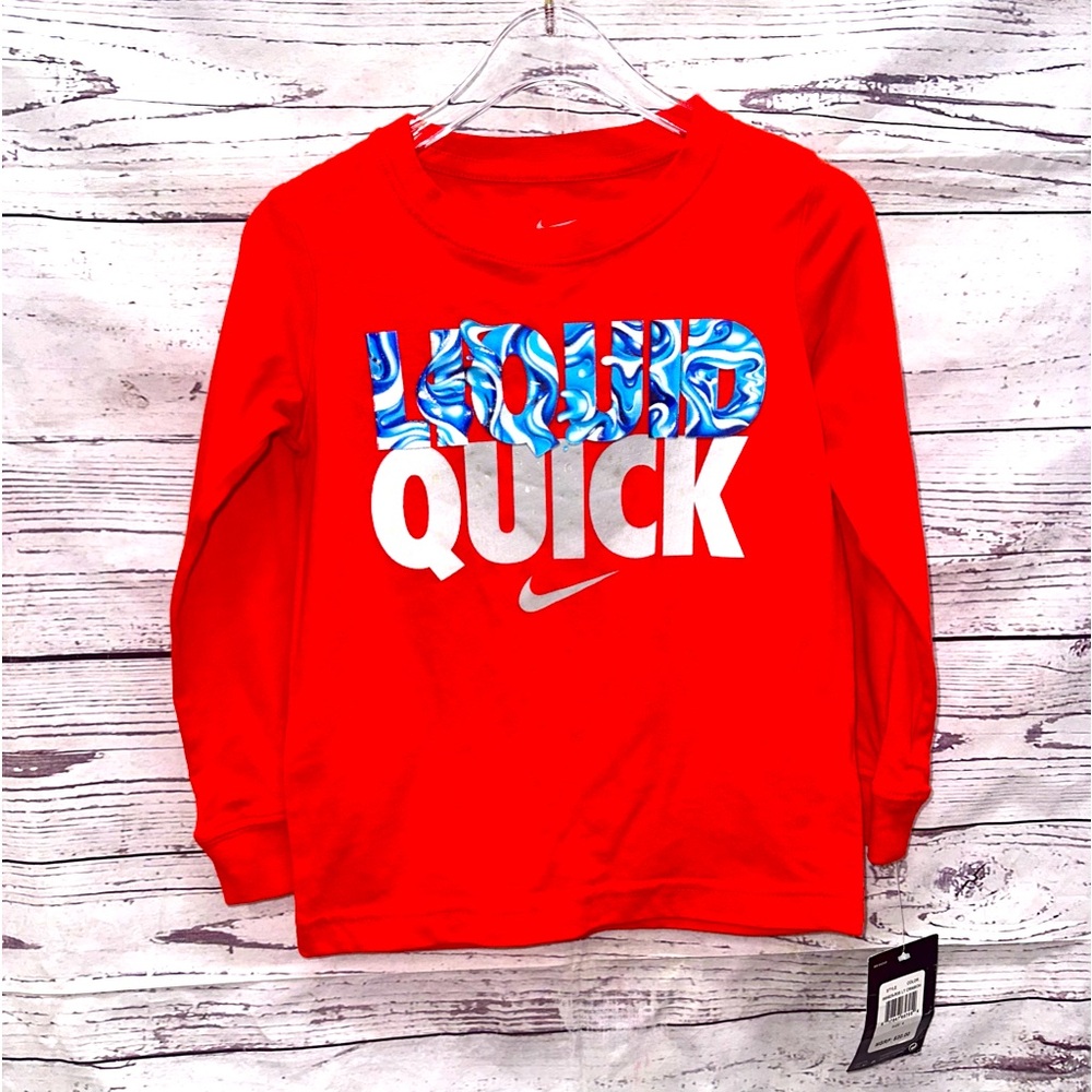 Nike Red "Liquid Quick"Long Sleeve T-Shirt Size 4